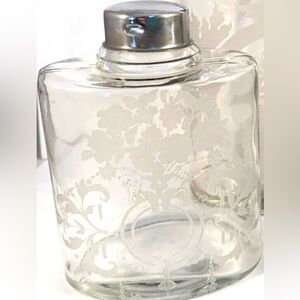 Floral Glass Vase with Silver Cap